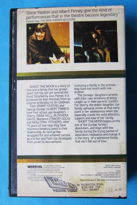 Shoot the Moon - Movie VHS Tape (1982)