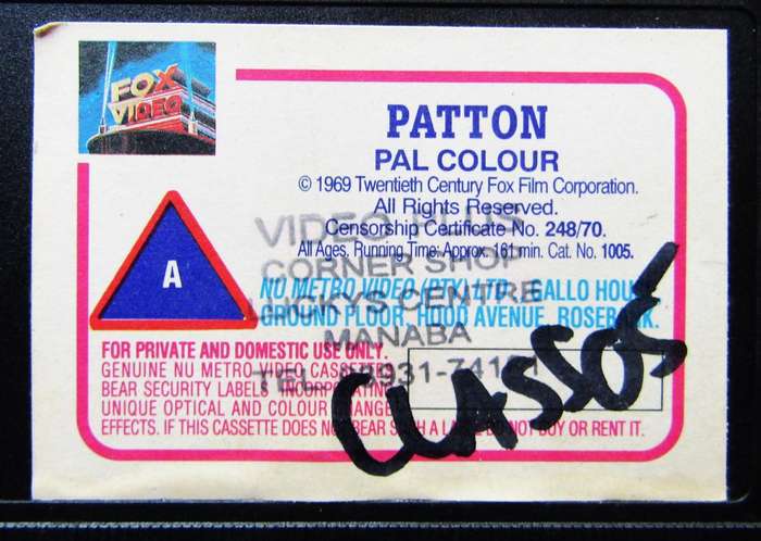 Patton - War Movie VHS Tape (1995)