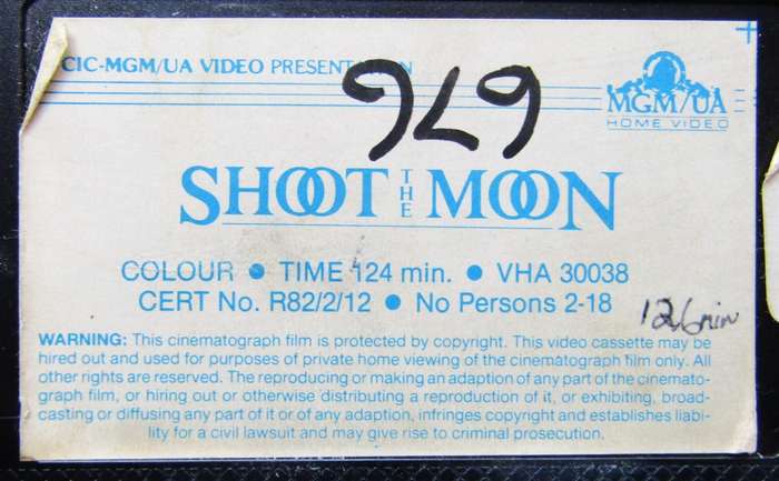 Shoot the Moon - Movie VHS Tape (1982)