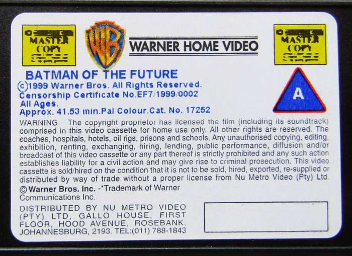 Batman of the Future - VHS Tape (1999)