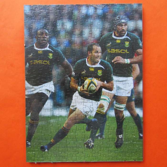 Old Fourie Du Preez Springbok Rugby Framed Puzzle