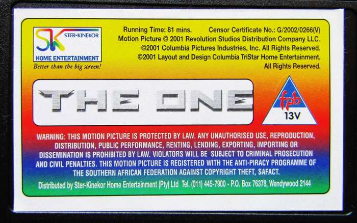 The One - Jet Li - Movie VHS Tape (2001)