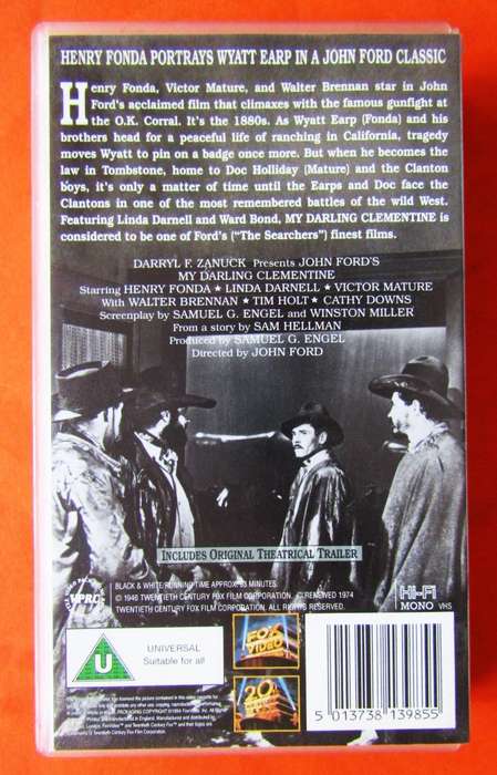 My Darling Clementine - Western Movie VHS Tape