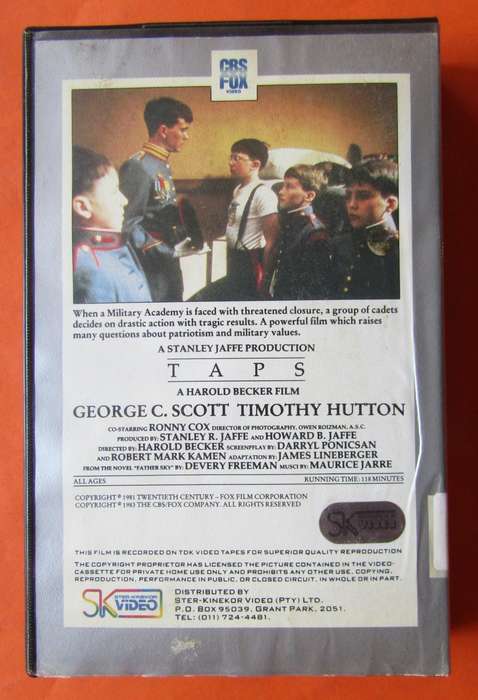 Taps - George C. Scott - Movie VHS Tape (1983)