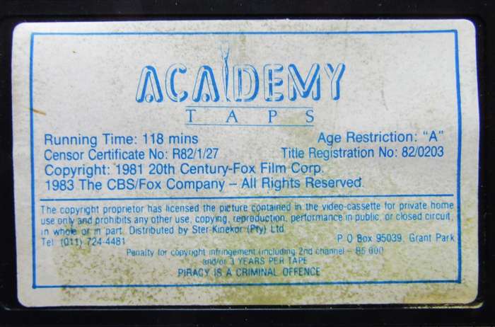 Taps - George C. Scott - Movie VHS Tape (1983)