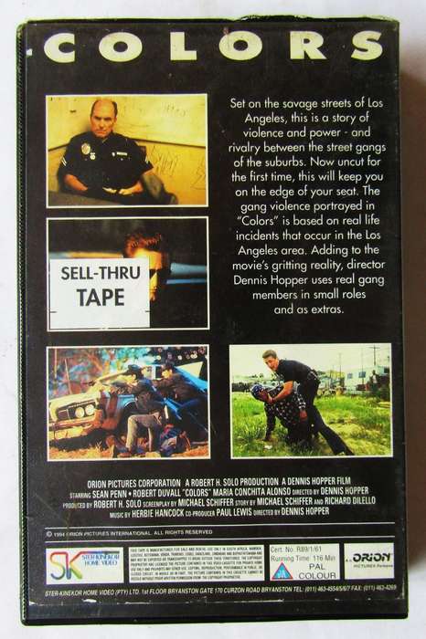 Colors - Sean Penn - Movie VHS Tape (1994)