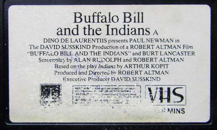 Buffalo Bill and the Indians - Paul Newman - Western Movie VHS Tape (1976)