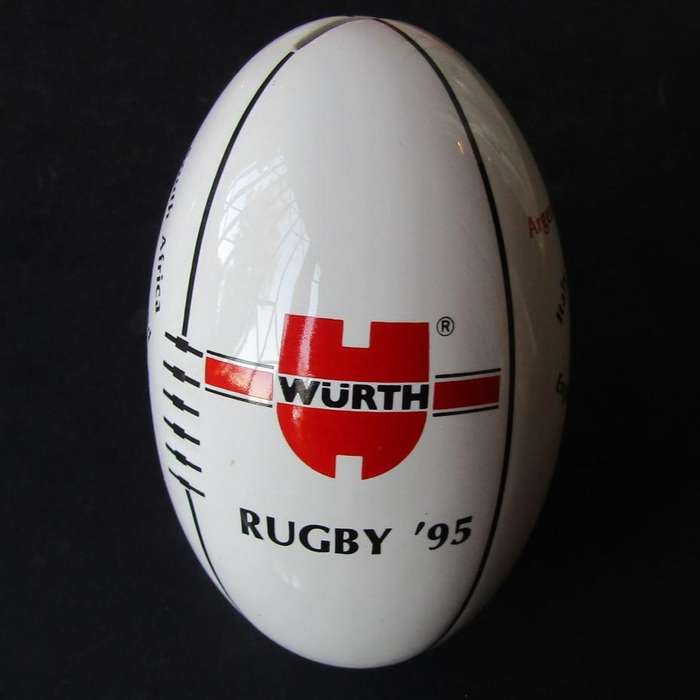 1995 Wurth Advertising Rugby Ball Shaped Money Box