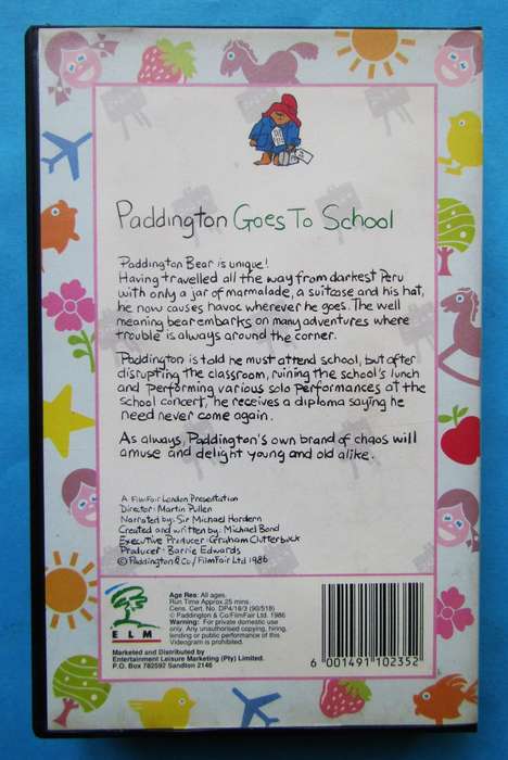 Paddington Goes to School - VHS Video Tape (1986)
