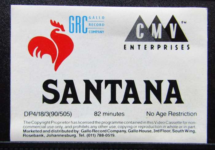 Viva Santana - VHS Video Tape (1990)