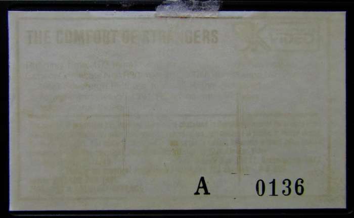 The Comfort of Strangers - Christopher Walken - Movie VHS Tape (1991)