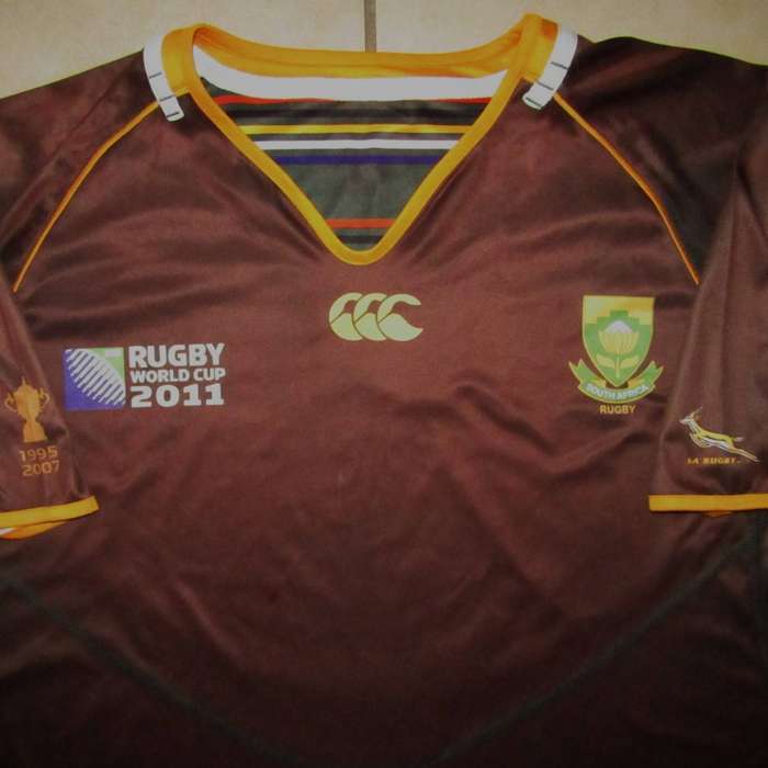 2011 World Cup Brown Springbok Rugby Jersey - Size XXL
