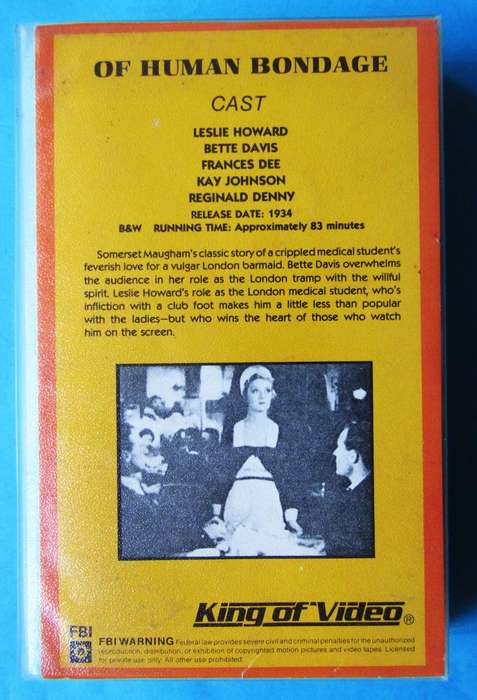 Of Human Bondage - Dark Romance Movie VHS Tape