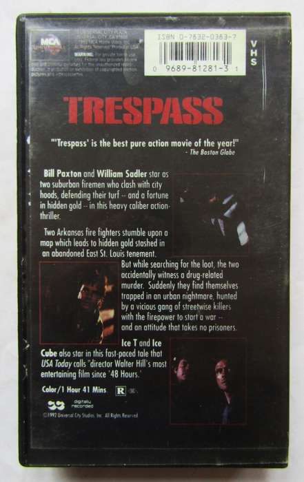 Trespass - Bill Paxton - Movie VHS Tape (1992)
