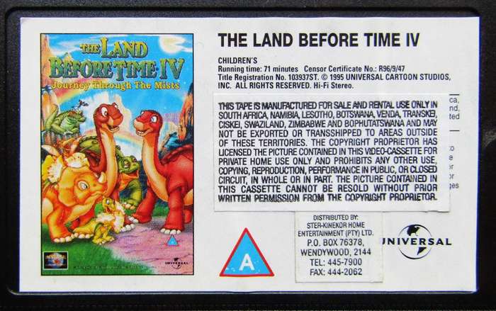 The Land Before Time IV - VHS Video Tape (1995)