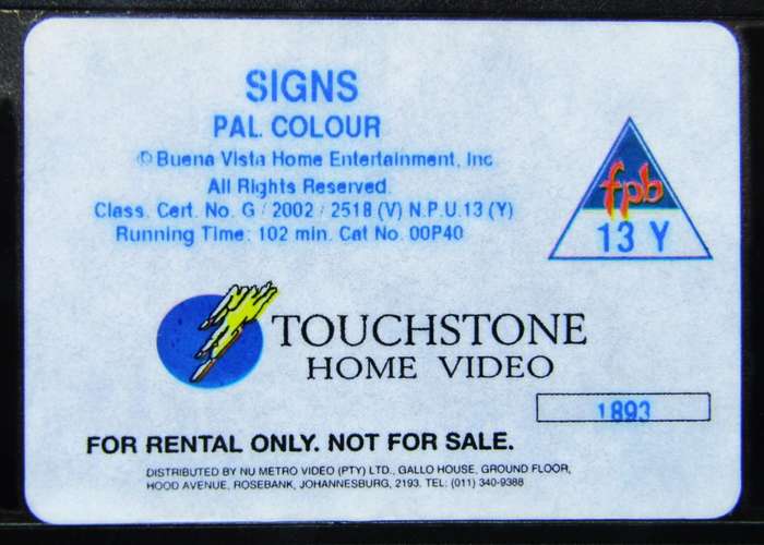 Signs - Mel Gibson - Movie VHS Tape (2002)