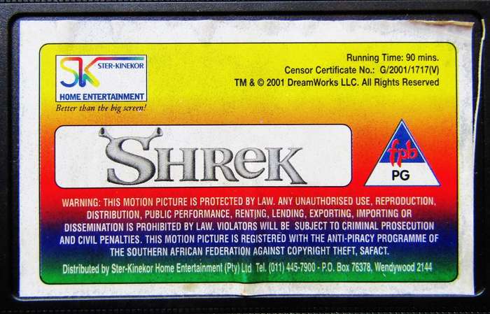 Shrek - Movie VHS Tape (2001)
