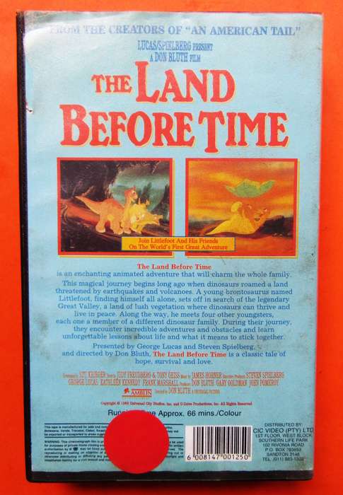 The Land Before Time - Movie VHS Tape (1988)