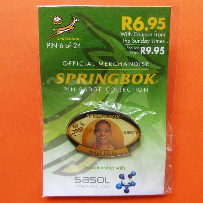 Wayne Julies Springbok Rugby Pin Badge