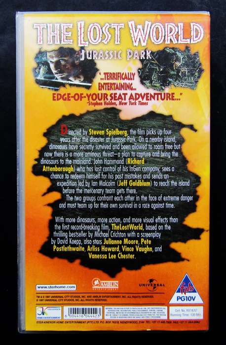 The Lost World - Jurassic Park - Movie VHS Tape (1997)