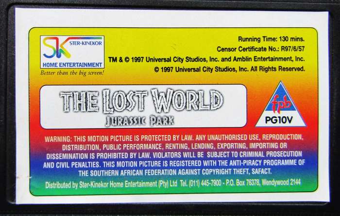 The Lost World - Jurassic Park - Movie VHS Tape (1997)