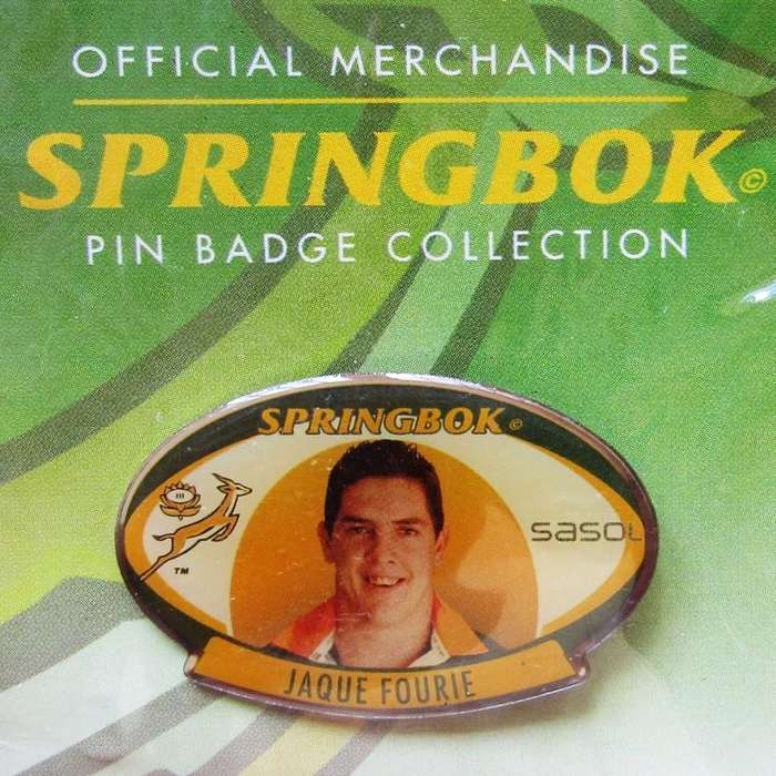 Jaque Fourie Springbok Rugby Pin Badge