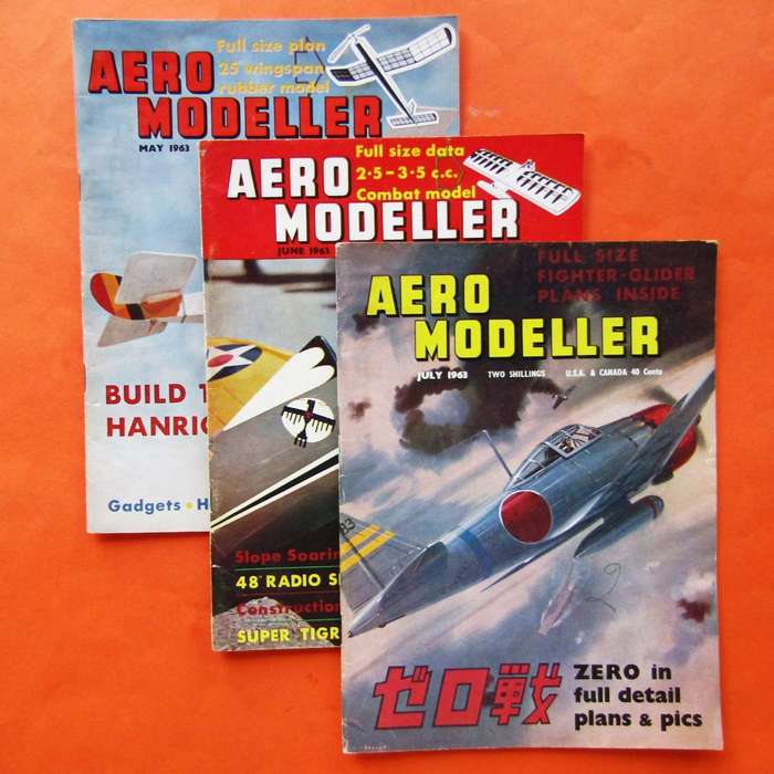 Lot of 3 Aero Modeller Magazines from 1963