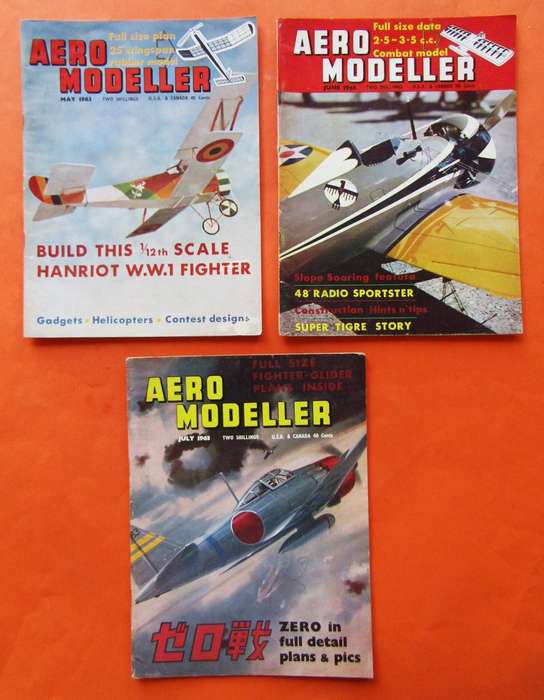 Lot of 3 Aero Modeller Magazines from 1963