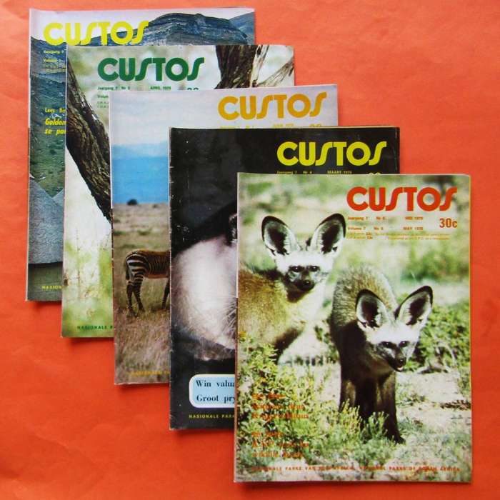 5 Custos National Parks Board Magazines from 1978