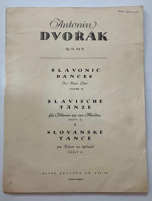 Antonin DVORAK Op. 72 Vol II - Vintage Music Score for Piano Duet