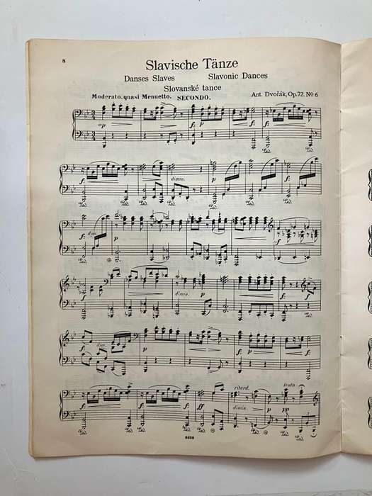 Antonin DVORAK Op. 72 Vol II - Vintage Music Score for Piano Duet