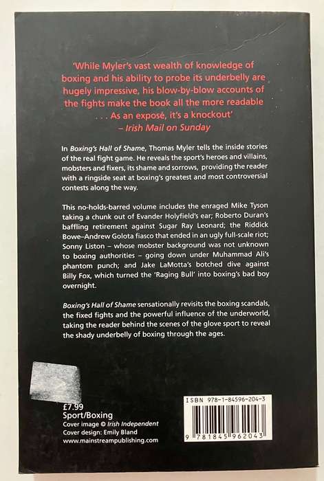 Boxing's Hall of Shame - Thomas Myler. Softcover, 2008