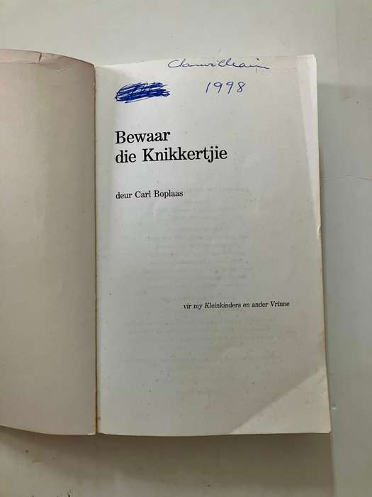 Bewaar dié Knikkertjie - Carl Boplaas. Sagteband, 1e Uitg. 1e dr. 1998