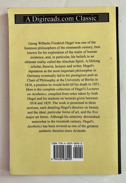 Introductory Lectures on Aesthetics - Georg WF Hegel. SC, 2010