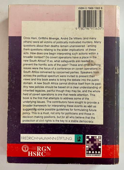 The Hidden Hand: Covert operations in SA - A Minnaar et. al. RARE SIGNED SC, 1st Ed. 1994