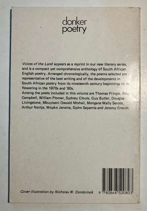 Voices of the Land - Marcia Leveson & Jonathan Paton. Softcover. 1st Ed. 3rd Pr. 1988