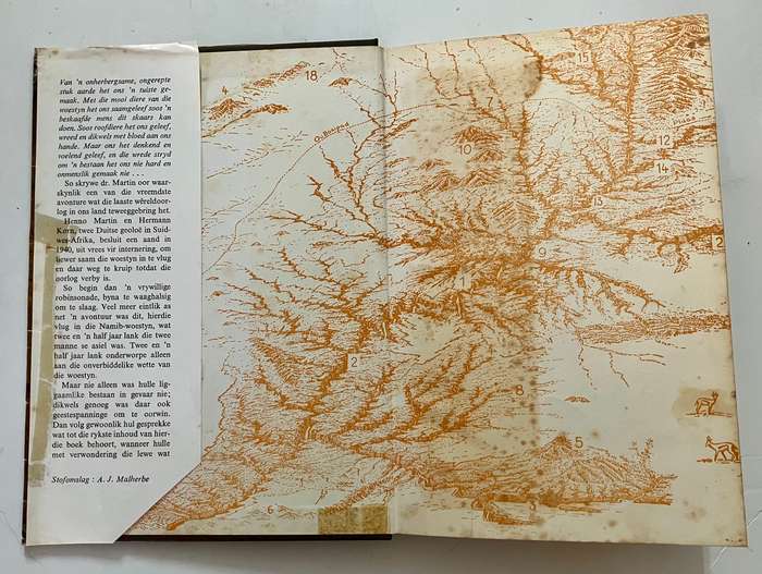 Vlug in die Namib - Henno Martin. Hardeband met stofjas. 1e Uitg. 8e Dr. 1967