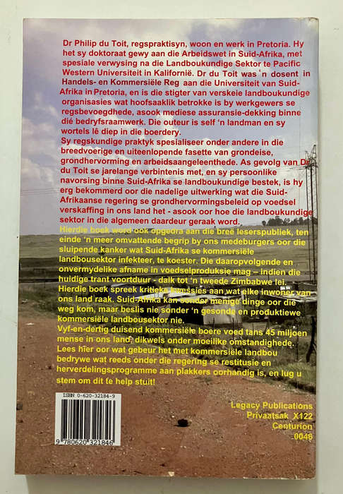 Die Groot Suid-Afrikaanse Grondskandaal - Dr Philip du Toit. Sagteband, 1e Uitgawe, 2004