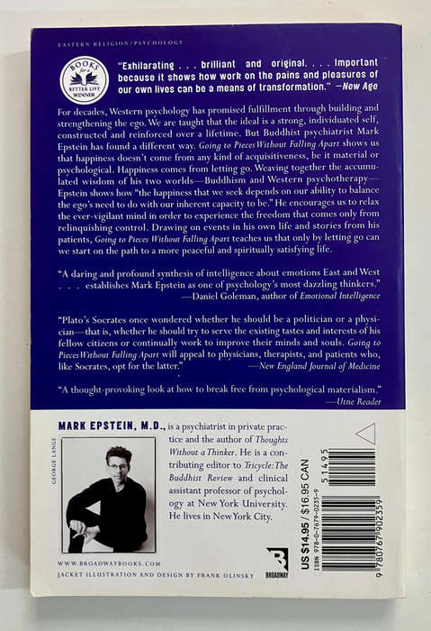 Going to Pieces Without Falling Apart - Mark Epstein. 1st Paperback Ed. 1999