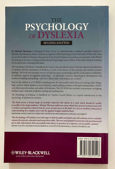 The Psychology of Dyslexia: A Handbook for Teachers - Michael Thomson. Softcover, 2nd Ed. 2009