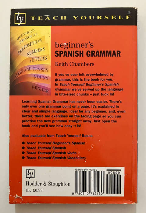 Beginner's Spanish Grammar - Keith Chambers. Softcover 10th Pr. 2004