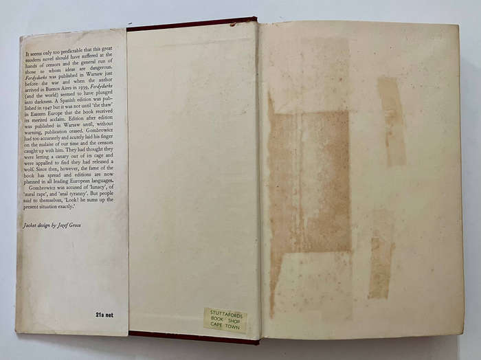 Ferdydurke - Witold Gombrowicz. Hardcover w dj. 1st Eng Ed. 1961