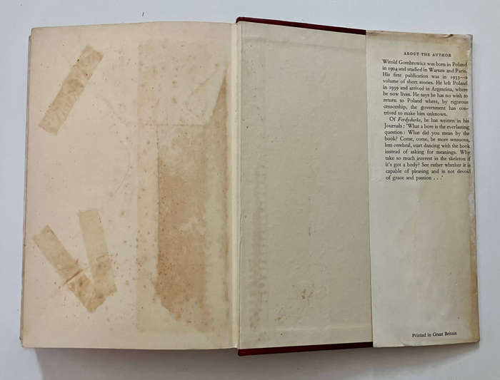 Ferdydurke - Witold Gombrowicz. Hardcover w dj. 1st Eng Ed. 1961