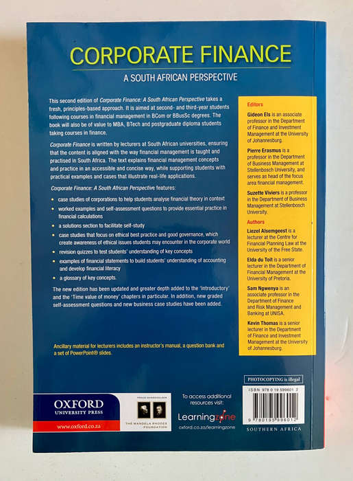 Corporate Finance: A SA Perspective - Els, Erasmus, Viviers (Ed). SC, 2nd Ed. 2015
