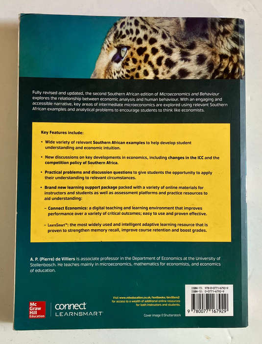 Microeconomics & Behaviour - Pierre de Villiers & Robert Frank. Softcover, 2nd SA Ed, 2015