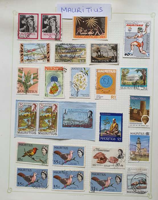 Stamp Lot - Mauritius, Seychelles, Maldives, Bahamas, Bermuda, Cayman Isl, Antigua, trinidad Tob