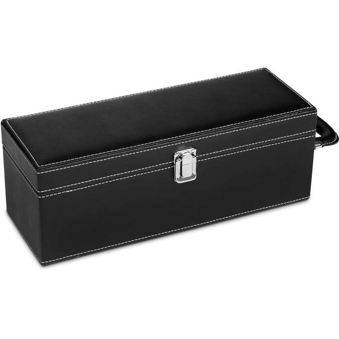 Bodega 5-Piece Luxury Wine Gift Set  Black Leather Box with Tools & Bottle Storage