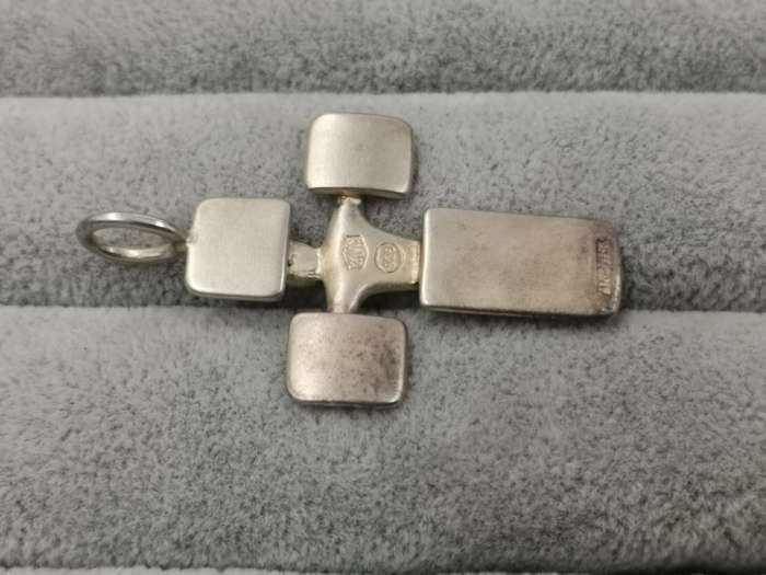 925Silver: Cross Pendant - Size 40x30mm