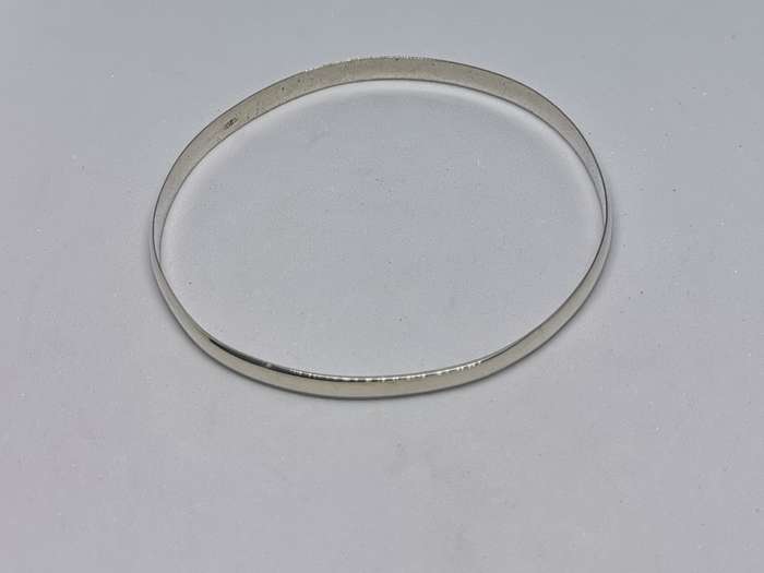 Silver D-Shape Bangle