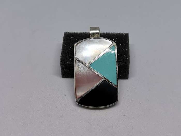 Silver Multi-Gemstone Pendant